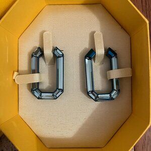 New in Box - Swarovski Ice Blue Crystal Hoop Earrings